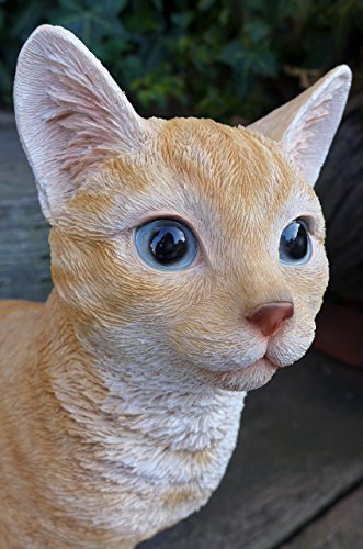 Amazon.co.jp: 猫の置物 茶トラ猫L キャット ガーデンオブジェ CAT